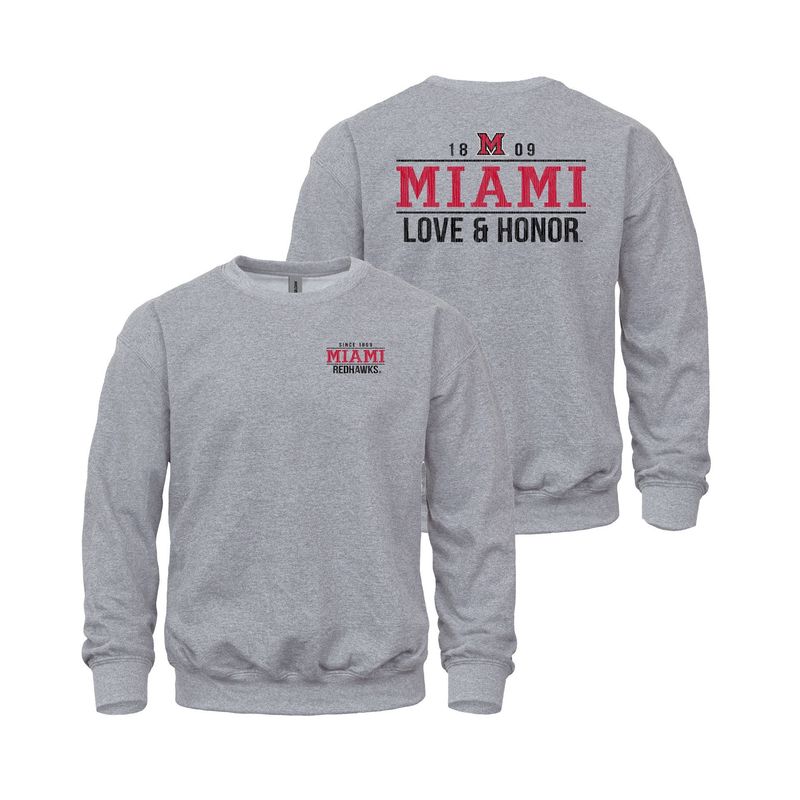 Miami RedHawks Love &amp; Honor Back-Graphic Crew