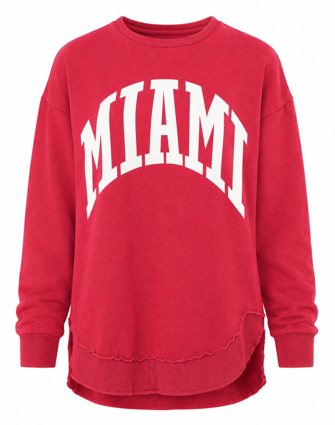 Miami University RedHawks Women's Red Oversized Crewneck Sweatshirt