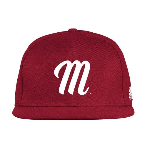 Miami RedHawks Adidas Fitted Cursive M Hat, Size: S/M