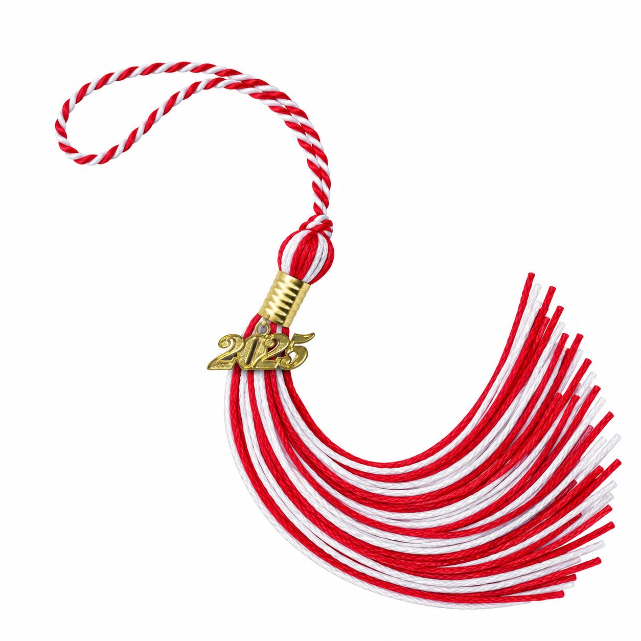 Miami University Graduation Tassel and Date Charm, Color: RED/WHITE