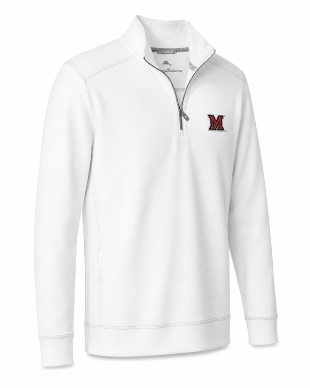 Tommy Bahama Miami University Montego White Quarter-Zip Pullover