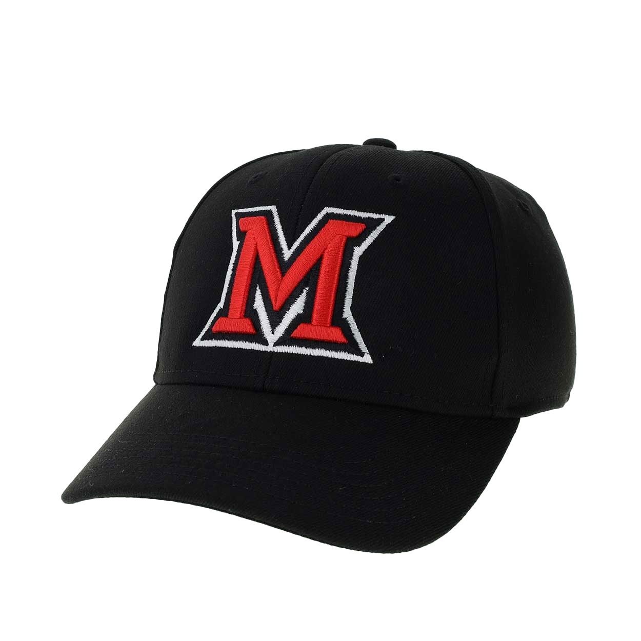 Legacy Miami University RedHawks 717 Serge M Adjustable Hat – Red &amp; Black, Color: BLACK