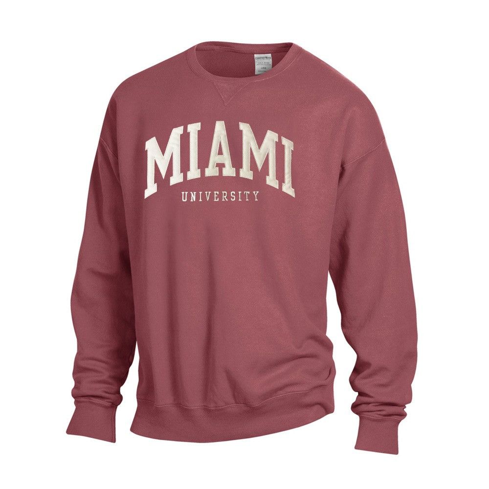 Miami RedHawks Twill Miami Stitched Crew, Size: S