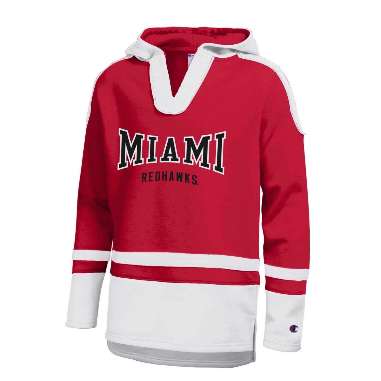 Champion Youth SMU Miami University RedHawks Hockey Hoodie, Size: YL