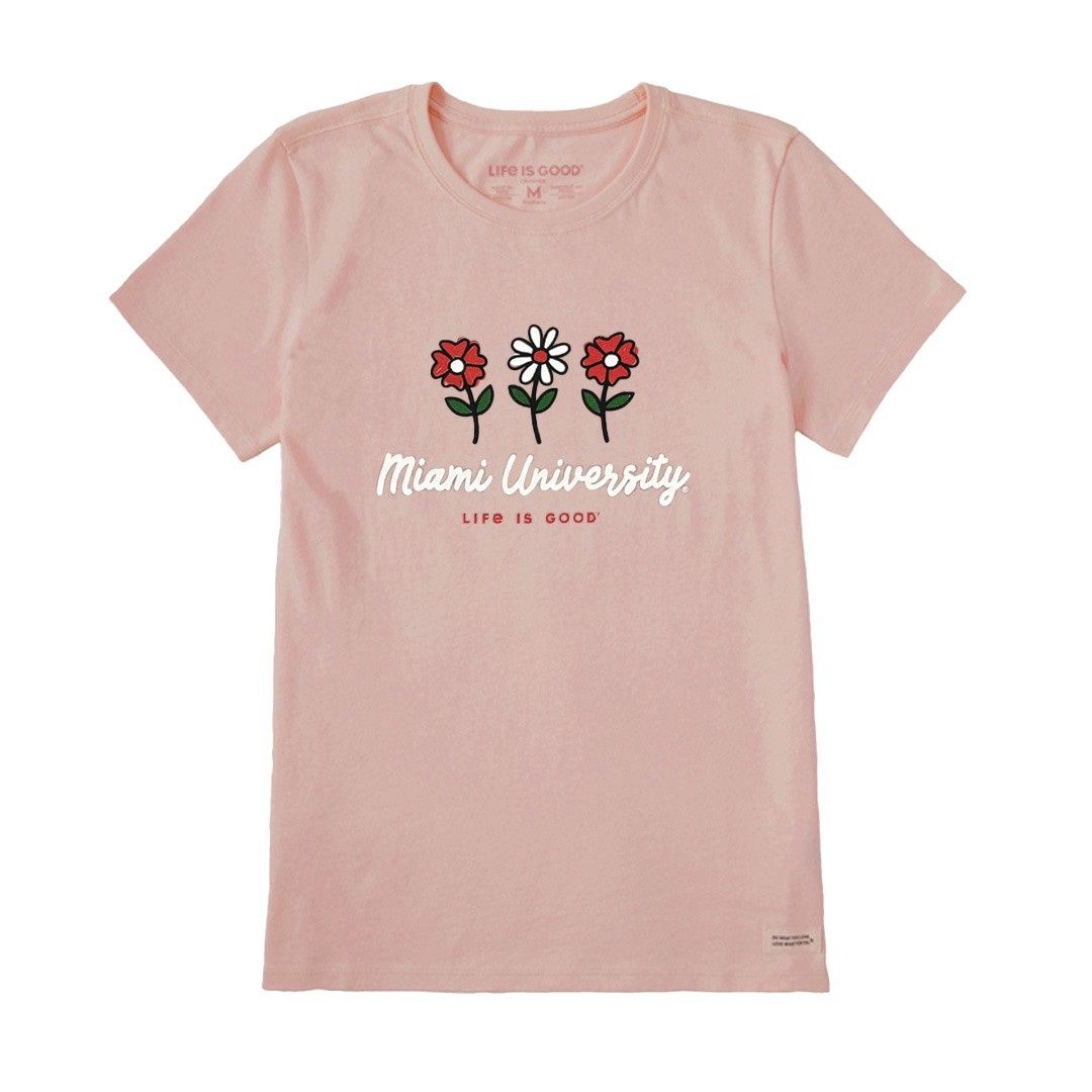 Miami RedHawks Life is Good Floral T-shirt, Size: S