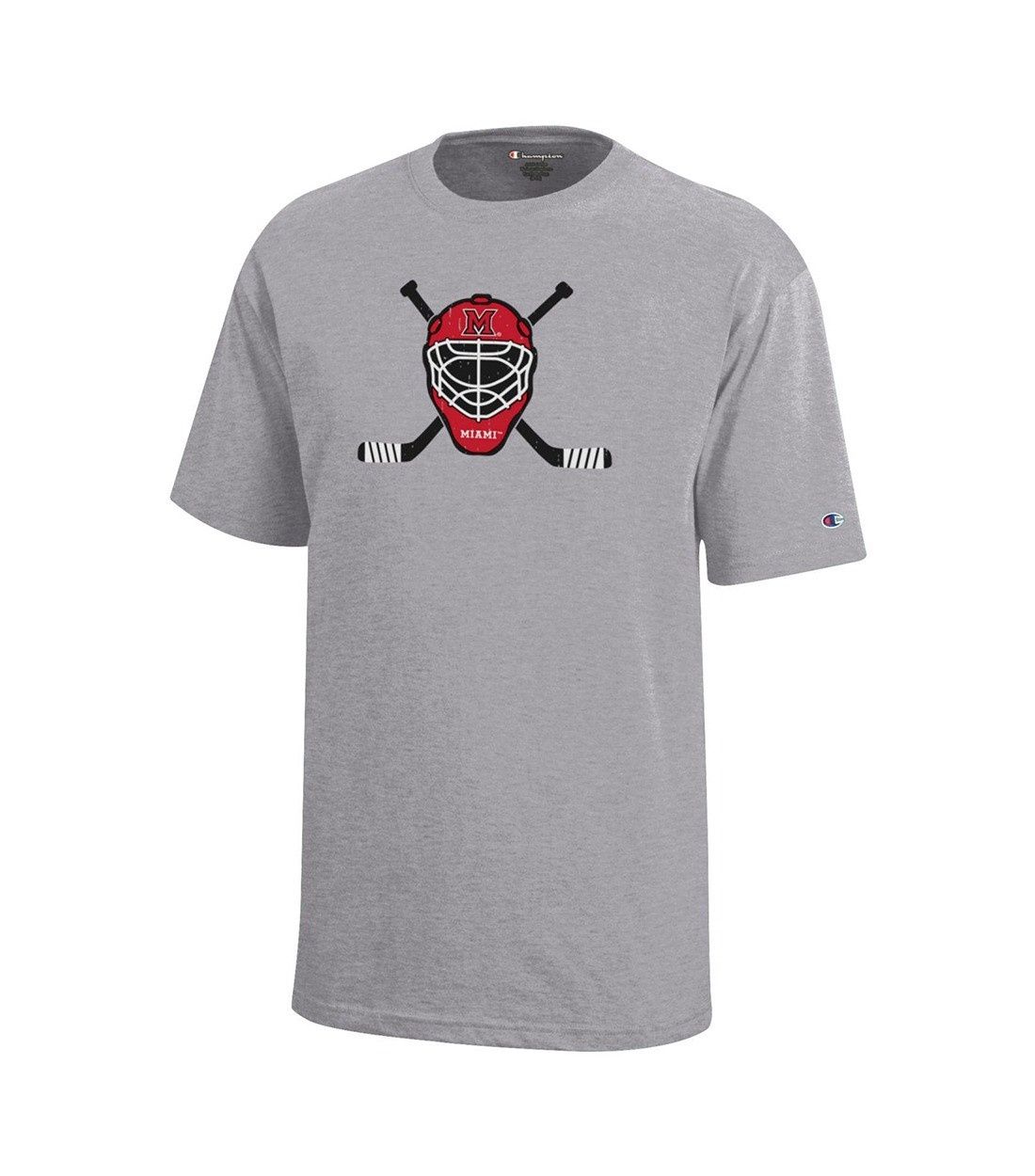Youth Miami RedHawks Goalie Mask Hockey Tee, Size: XS