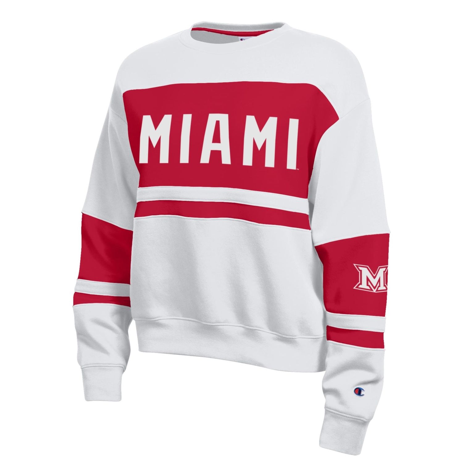 Champion Women's Miami University Color Block Crewneck Sweatshirt