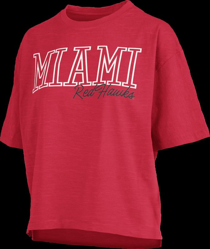Miami University RedHawks "Motley Crue" Crop Sweatshirt - Red