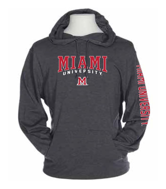 Miami University Charcoal Long Sleeve Hood