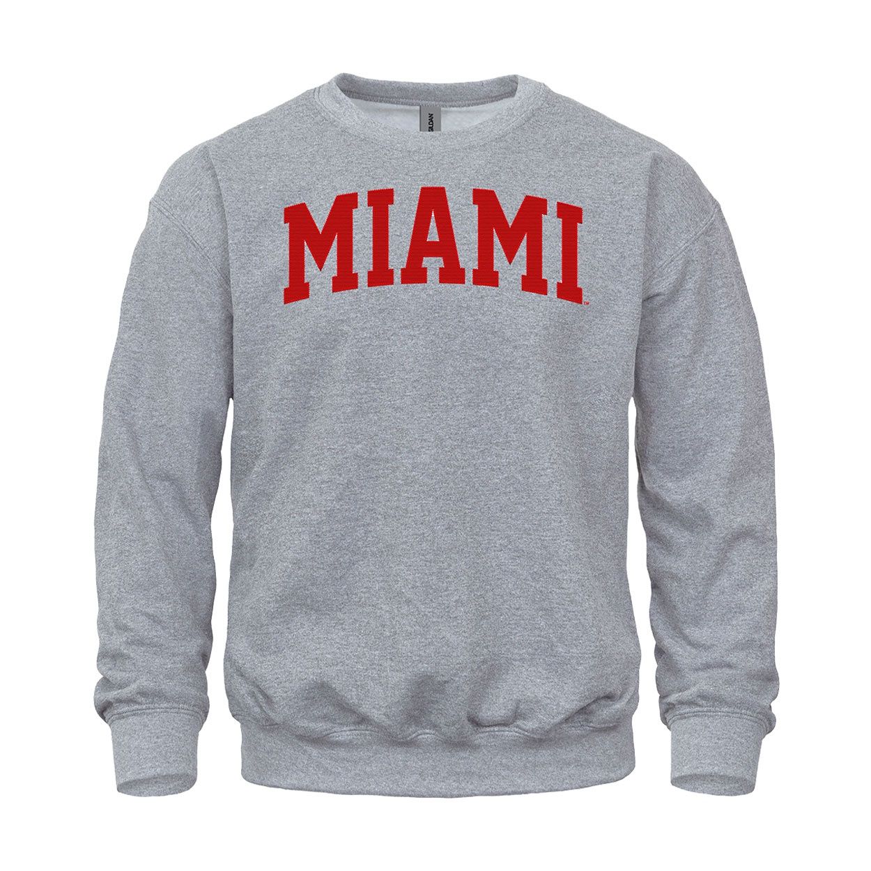 Miami University Fleece Crew, Color: GRAY, Size: 2XL