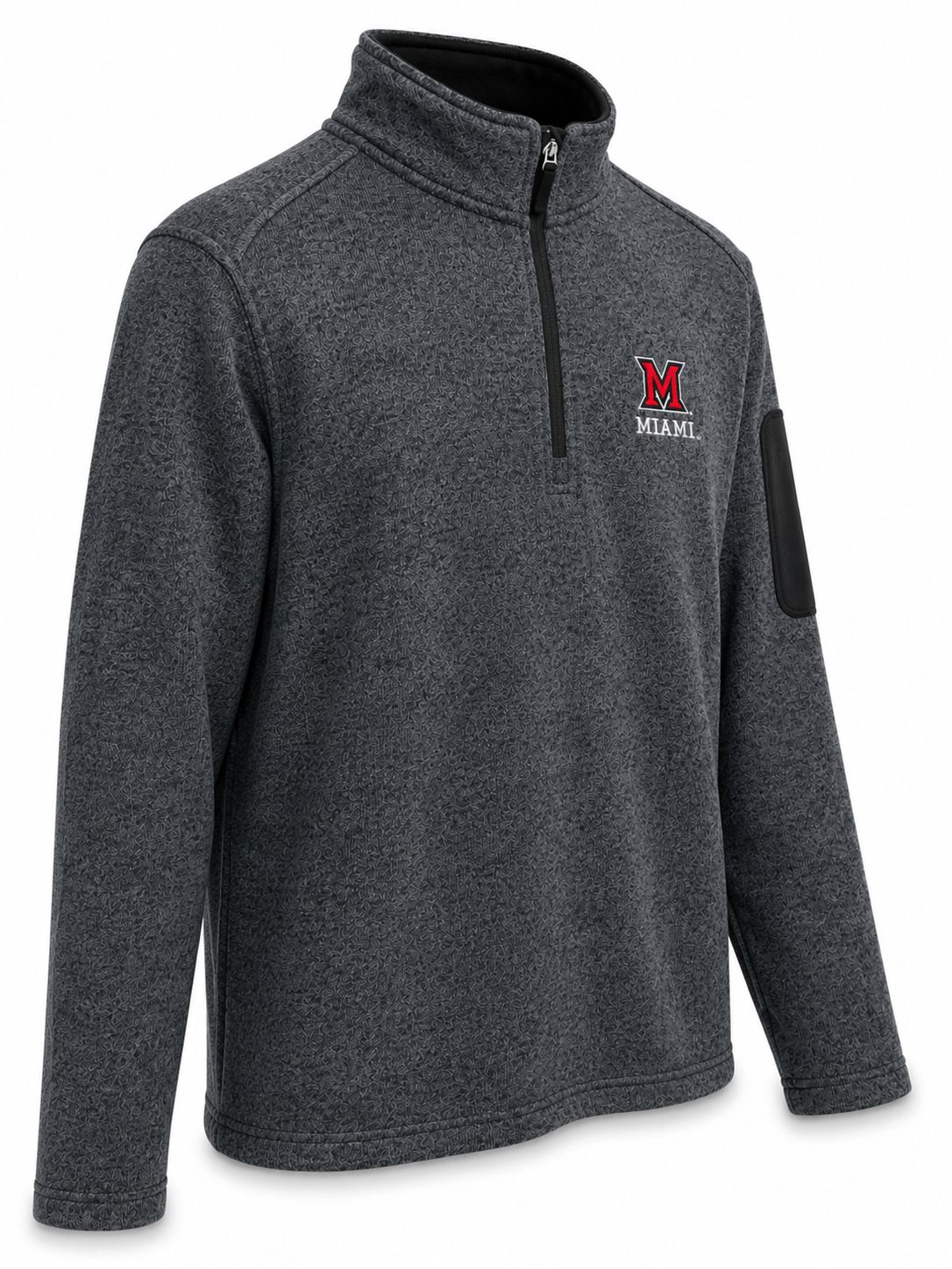Charles River Miami University Charcoal Heathered Fleece 1/4 Zip