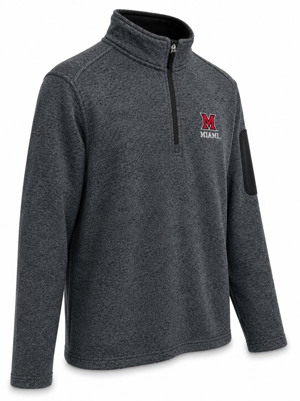 Charles River Miami University Charcoal Heathered Fleece 1/4 Zip
