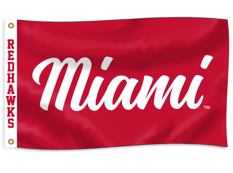 3x5 Flag in red with Miami Script