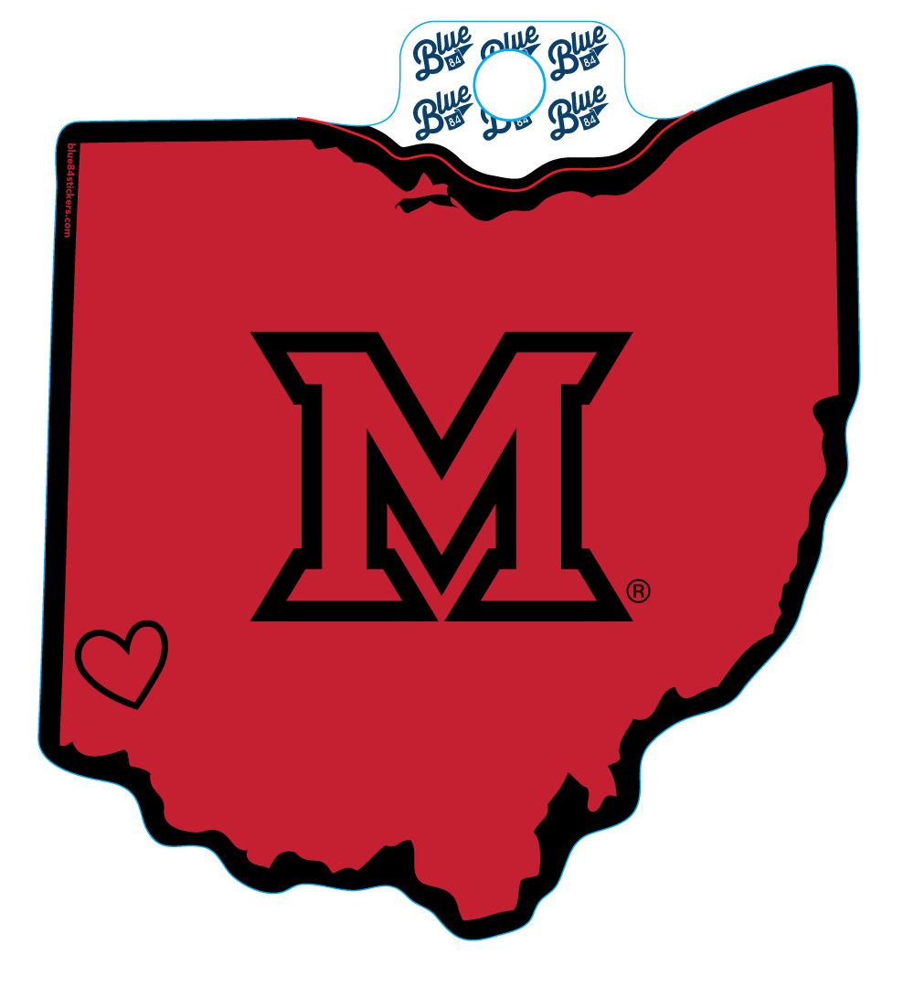 State decal with heart