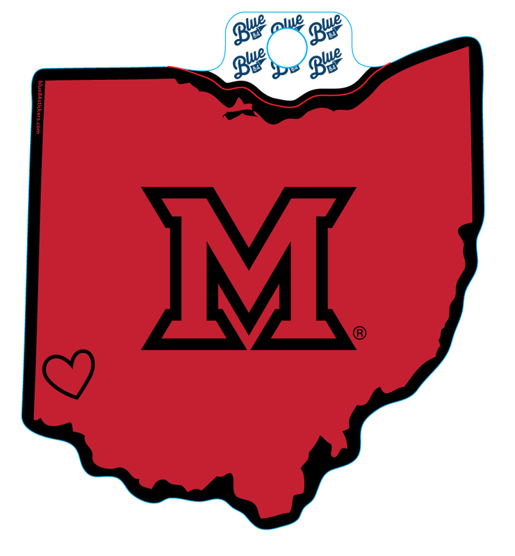 State decal with heart