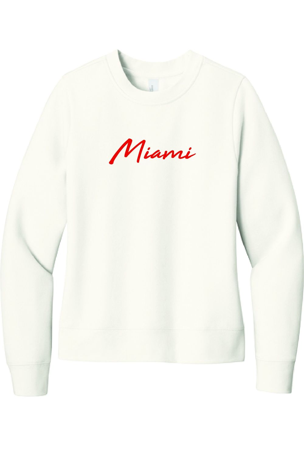 W-Ivory Crew Red Silicone Script Miami, Size: S