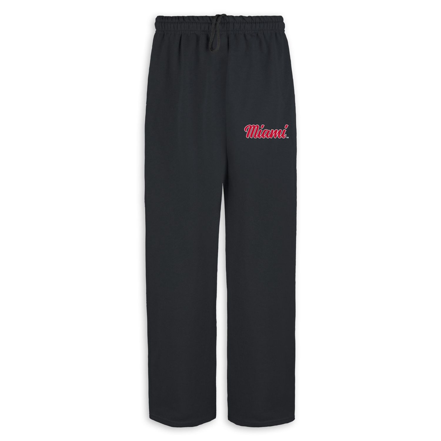 Black Open Bottom Pant with Script Miami
