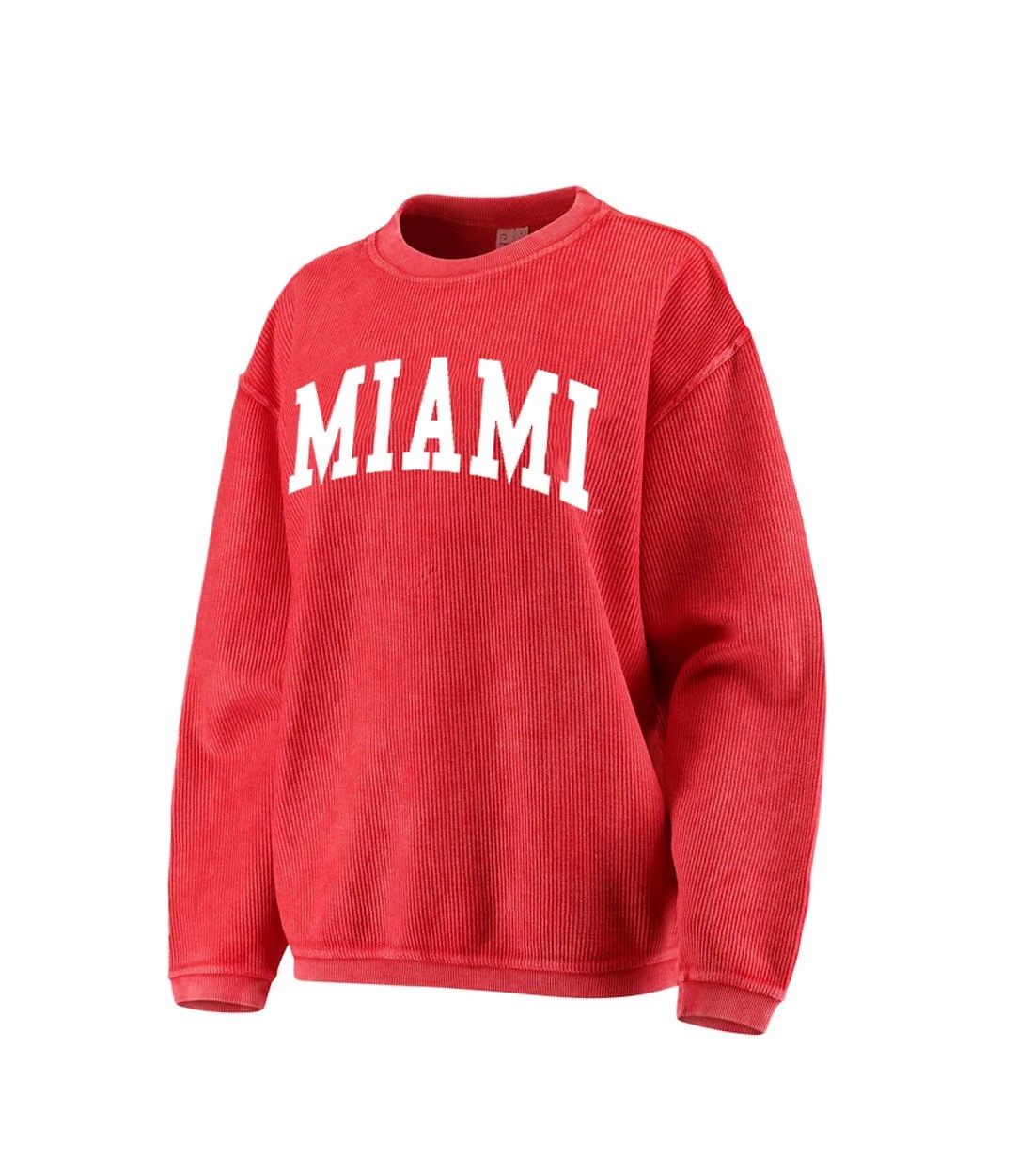 Women's Miami Arch Corded Crew, Color: RED, Size: S