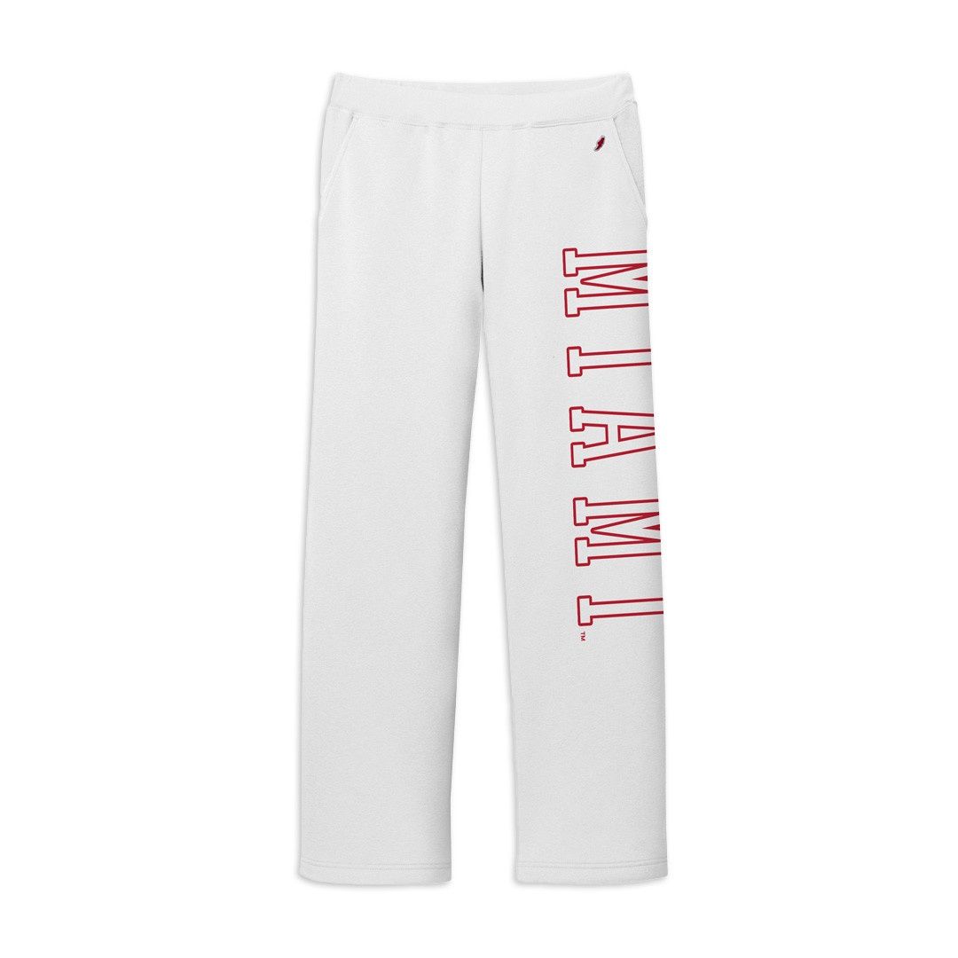 Miami RedHawks Reverse Fleece Wide Leg Pant, Size: S