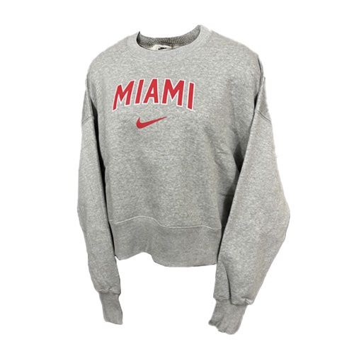 W-GREY PHOENIX CREW MIAMI OVER SWOOSH, Size: XS