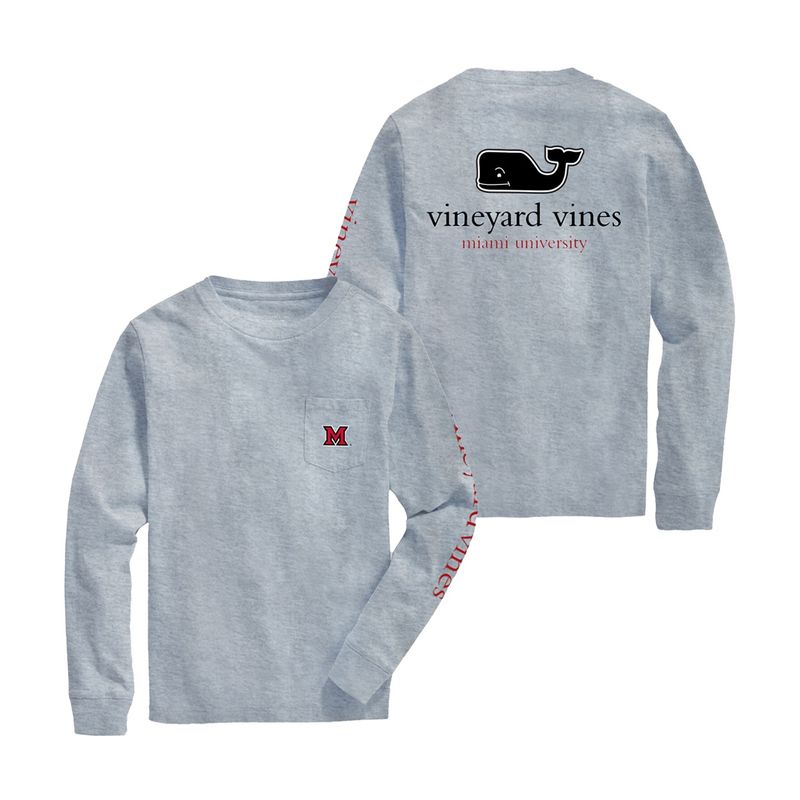 Gray heather long sleeve with fb Whale