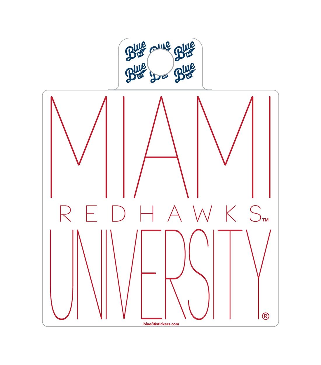 Miami University Skinny Font Sticker