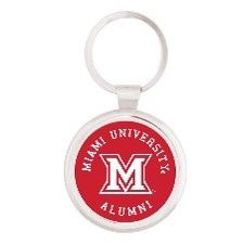 Silver maverick keytag with Miami/ University/ M/ Alumni