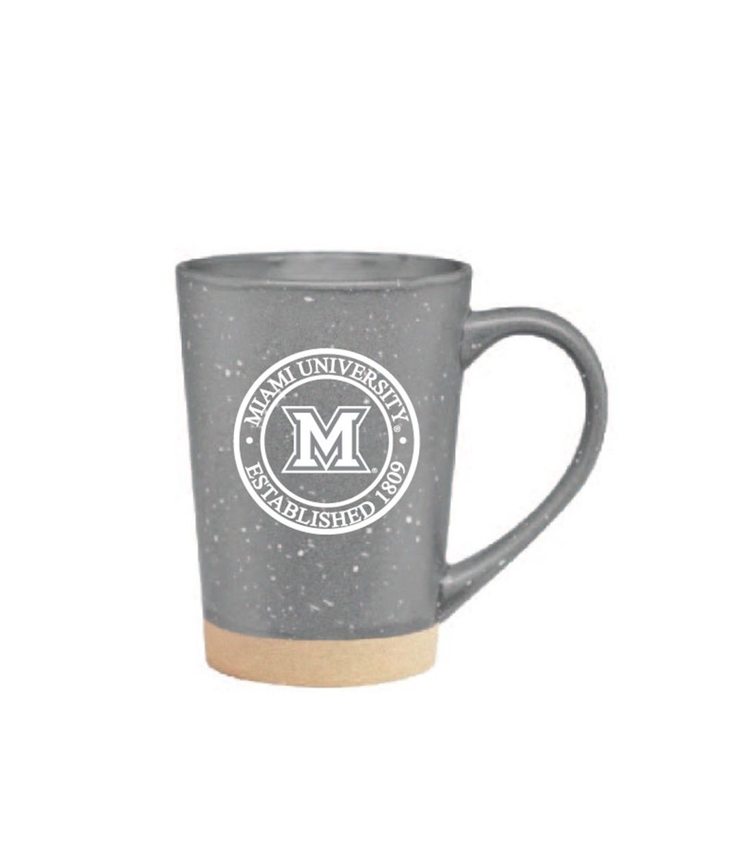 16oz etched mug with faux seal/ Miami university est 1809