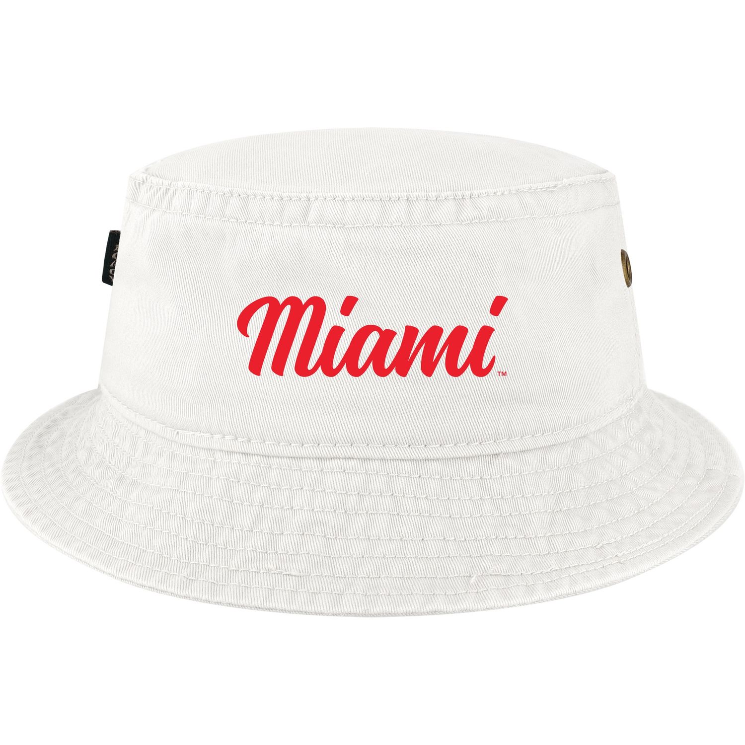 Legacy Miami University RedHawks White Script Bucket Hat, Size: S/M