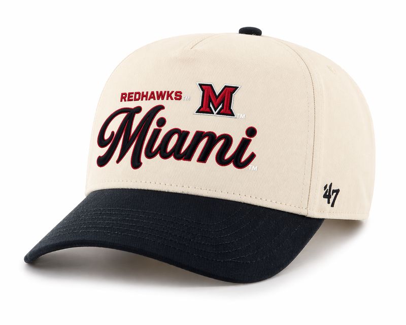 ’47 Brand Miami University RedHawks Natural &amp; Black Hitch Adjustable Hat