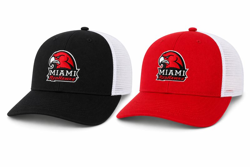 Legacy Miami University RedHawks Hawkhead Trucker Adjustable Hat – MPS Mid-Pro Snapback Red/Black