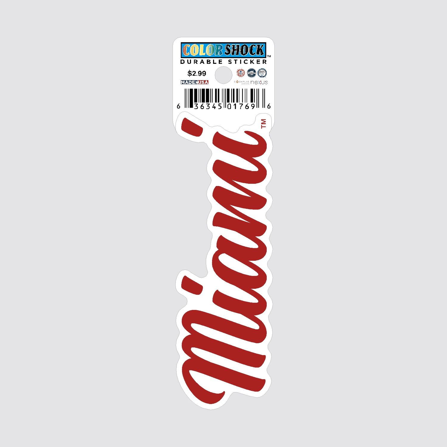 Miami Script Durable Sticker