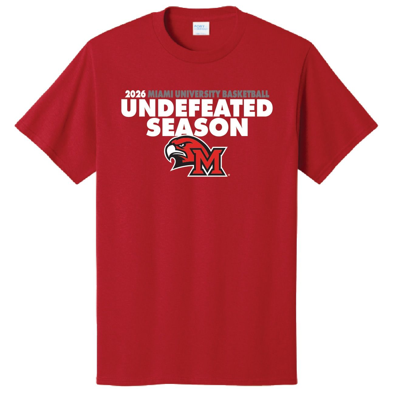Miami Basketball Undefeated Schedule T-Shirt, Color: Red, Size: S