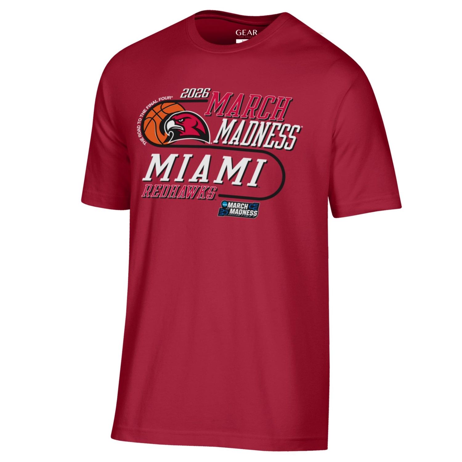 Miami RedHawks Basketball March Madness SST T-Shirt – Red