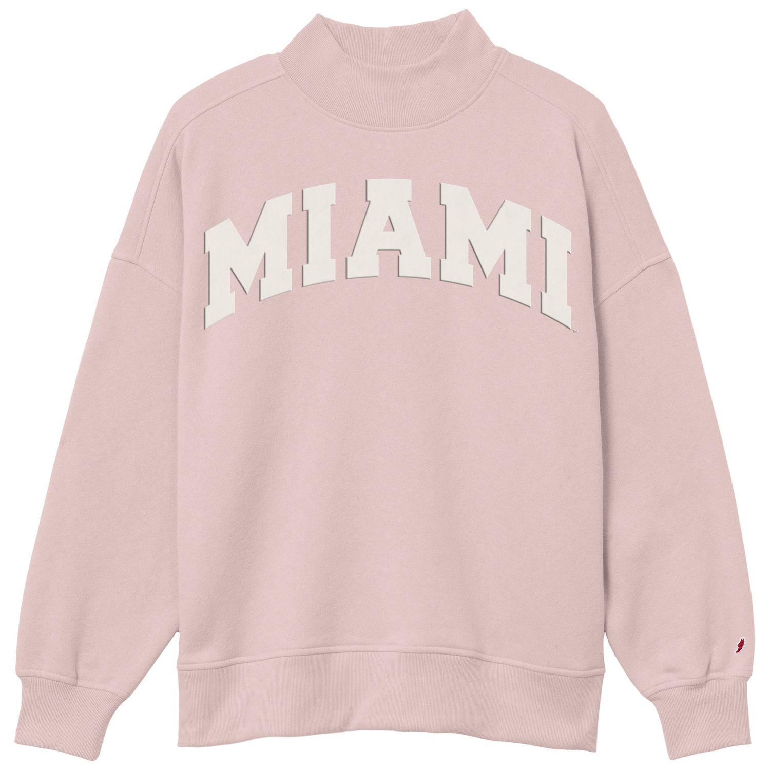 W-Diana Mock Crew with Sewn Miami in White, Color: DUSTYROSE, Size: S