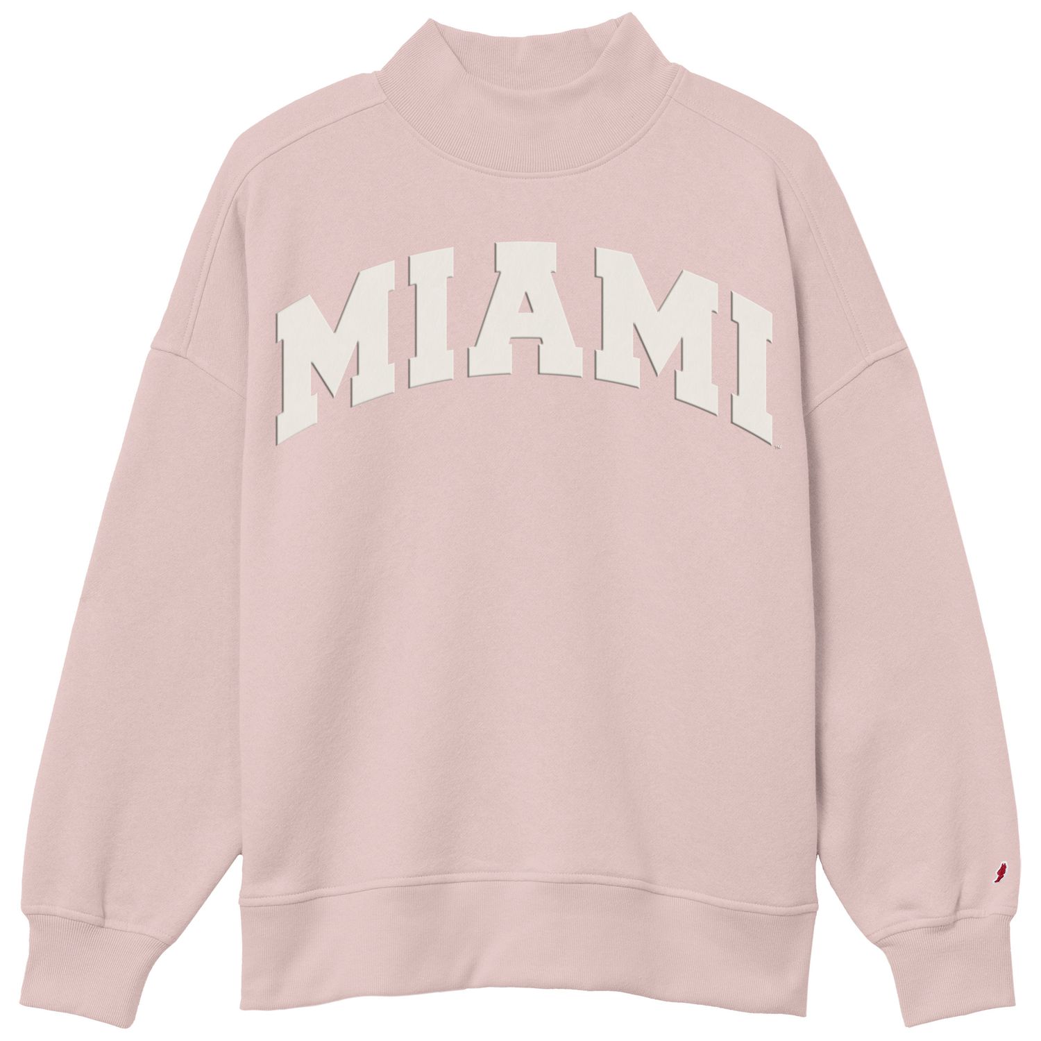 W-Diana Mock Crew with Sewn Miami in White, Color: DUSTYROSE, Size: S