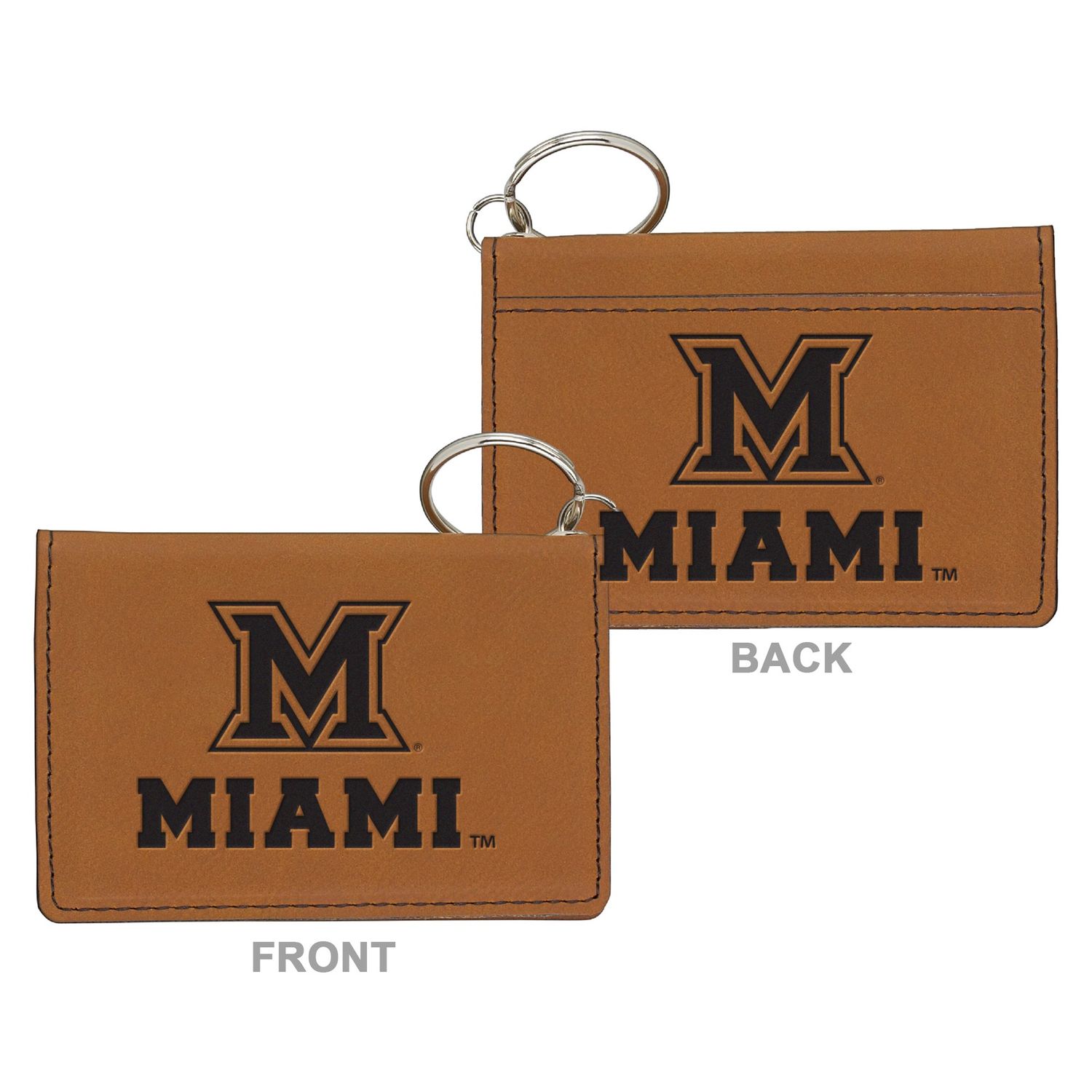 Tan Engraved Leatherette ID Holder