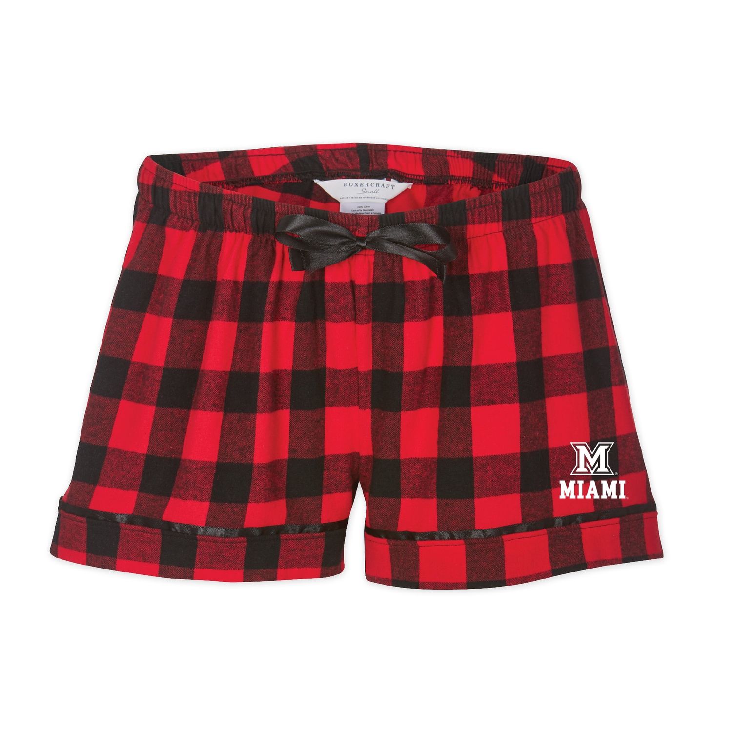 Y-Flannel Shorts Red/Black with Ribbon