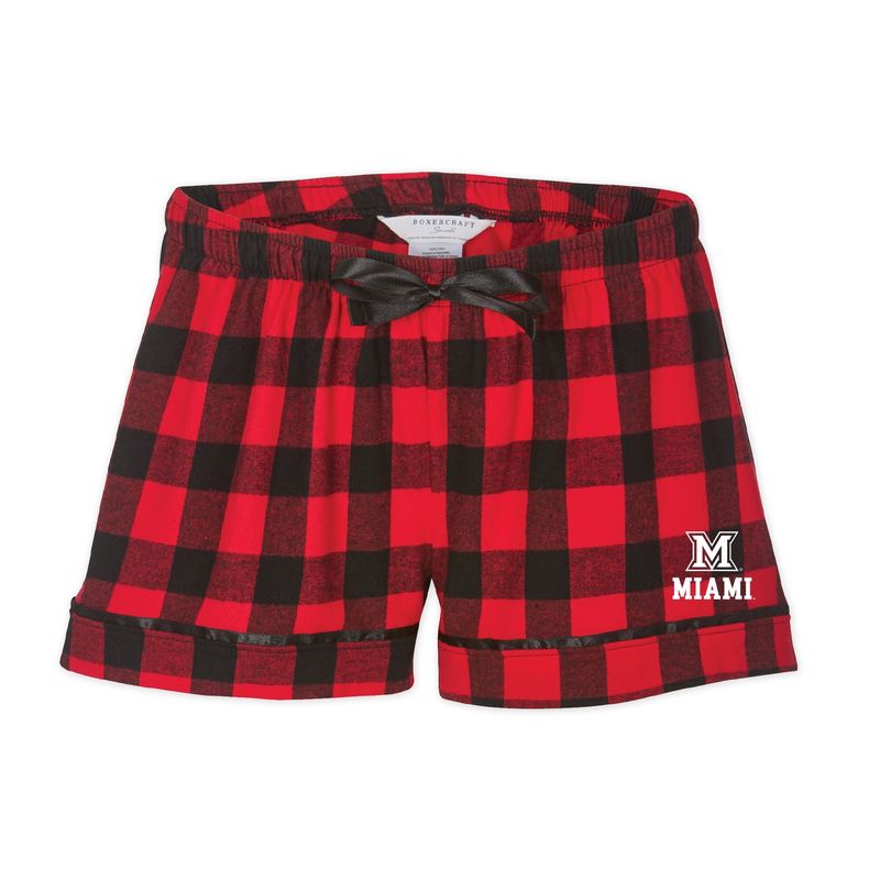 Y-Flannel Shorts Red/Black with Ribbon