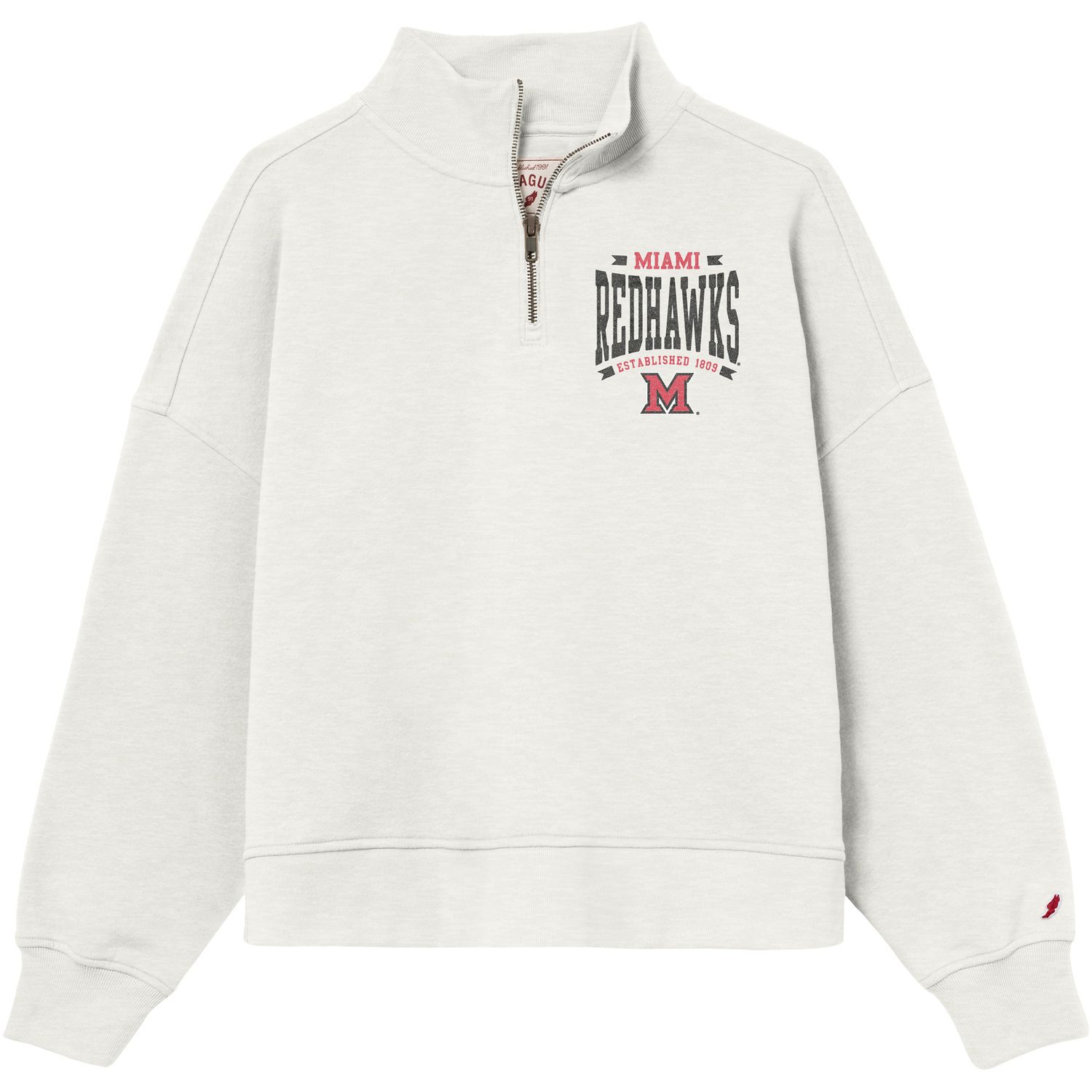 Women's League Miami RedHawks Mock Neck Quarter-Zip Pullover