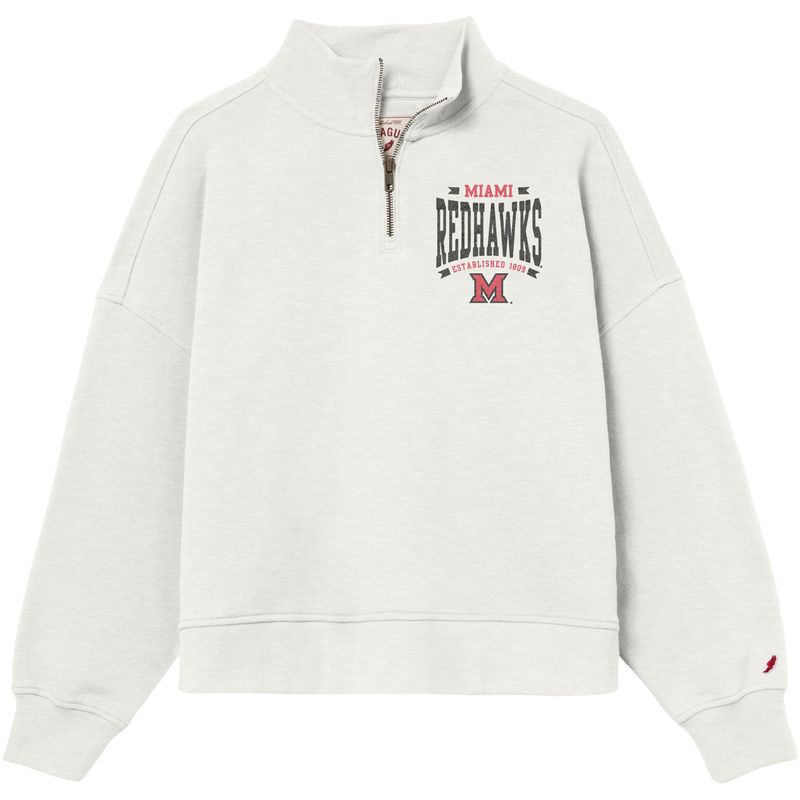 Women's League Miami RedHawks Mock Neck Quarter-Zip Pullover