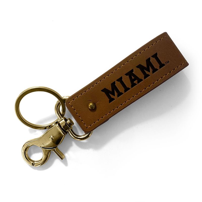 Miami University Brown Leather Keytag