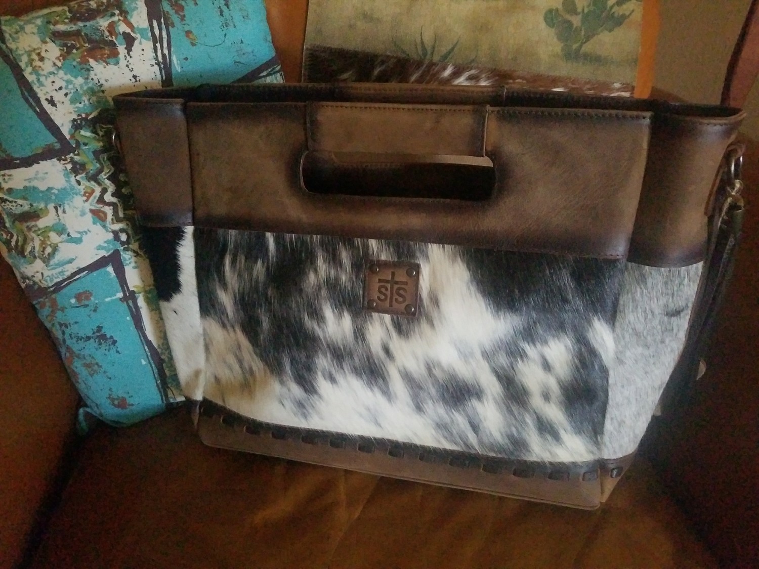sts ranchwear cowhide purse
