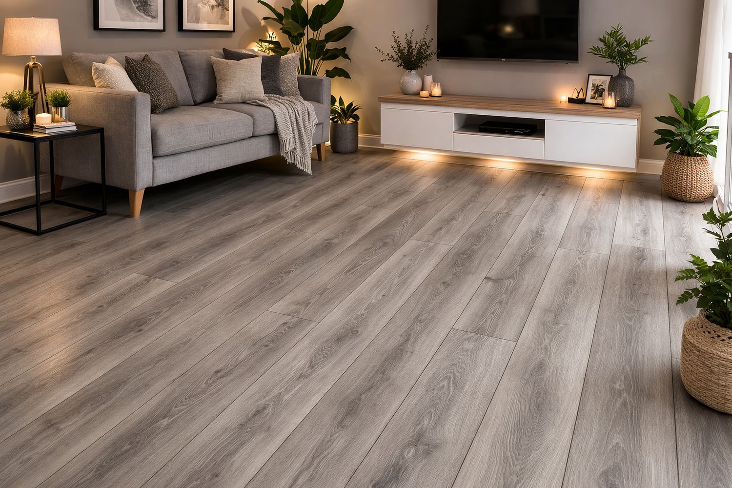 Kronotex Harbour Oak Grey Laminate Flooring 12mm AC5