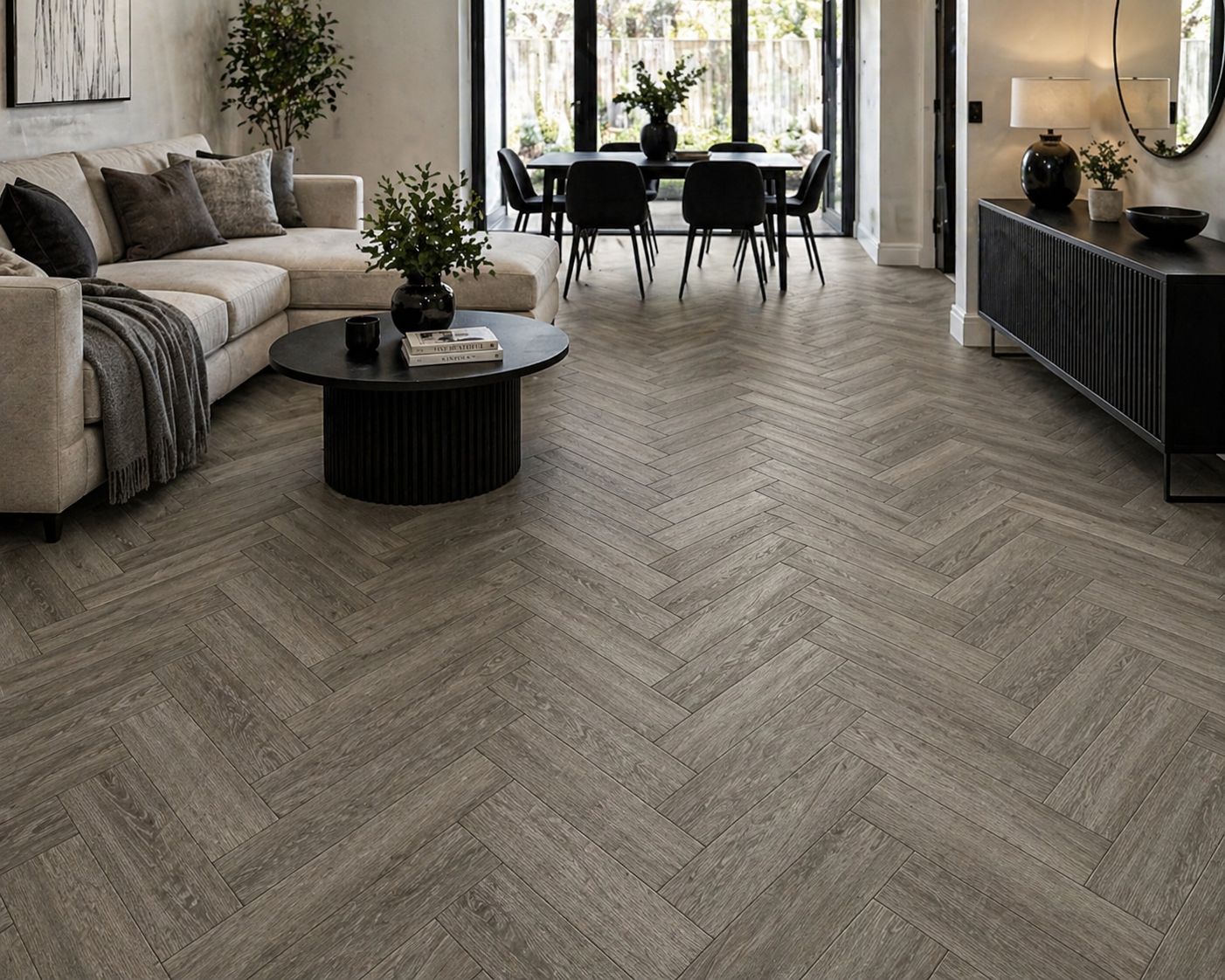 Riverbed Oak Herringbone Laminate Flooring 12mm