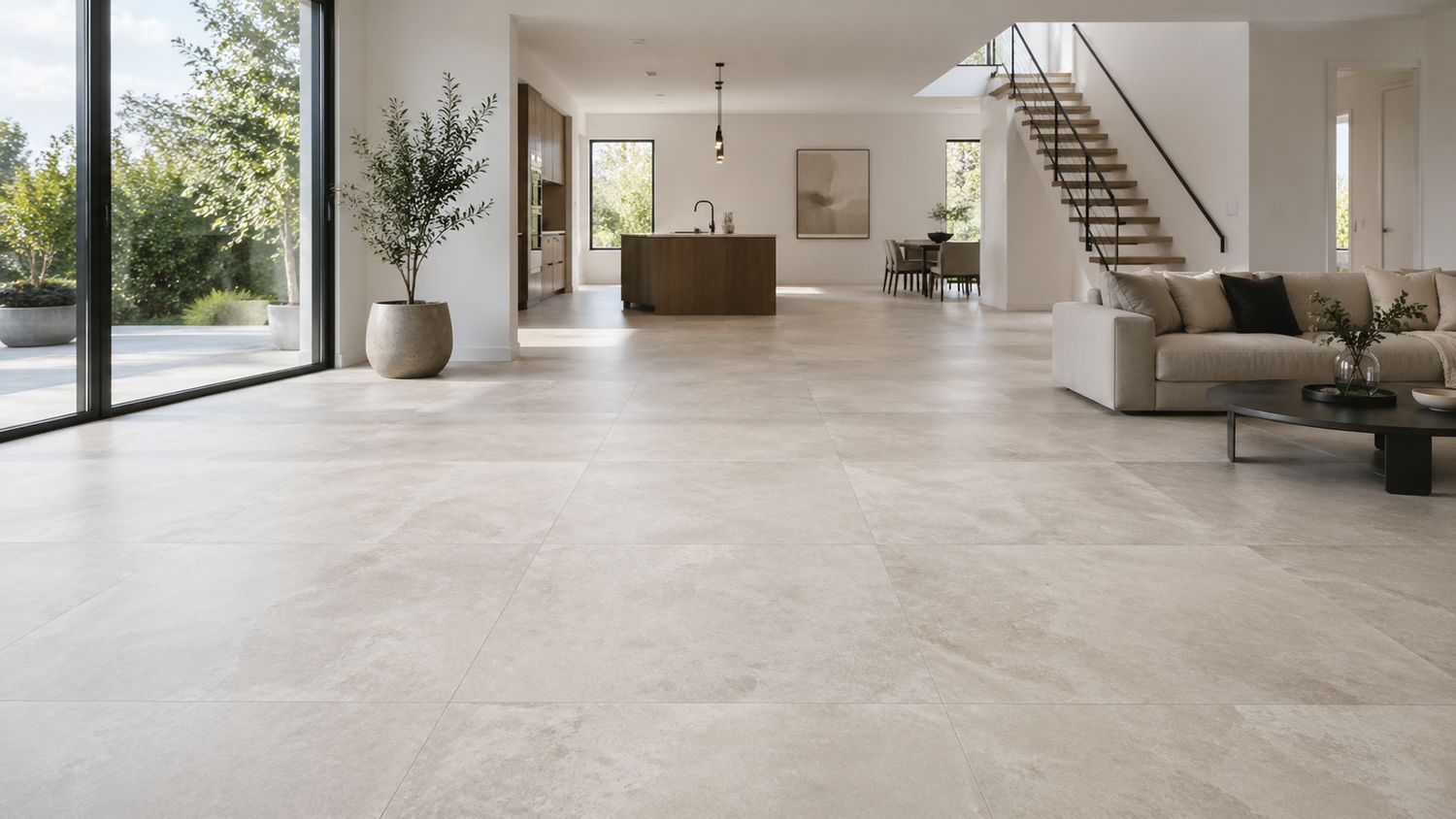 Endura T2 Limestone SPC Tile Flooring 5.5mm