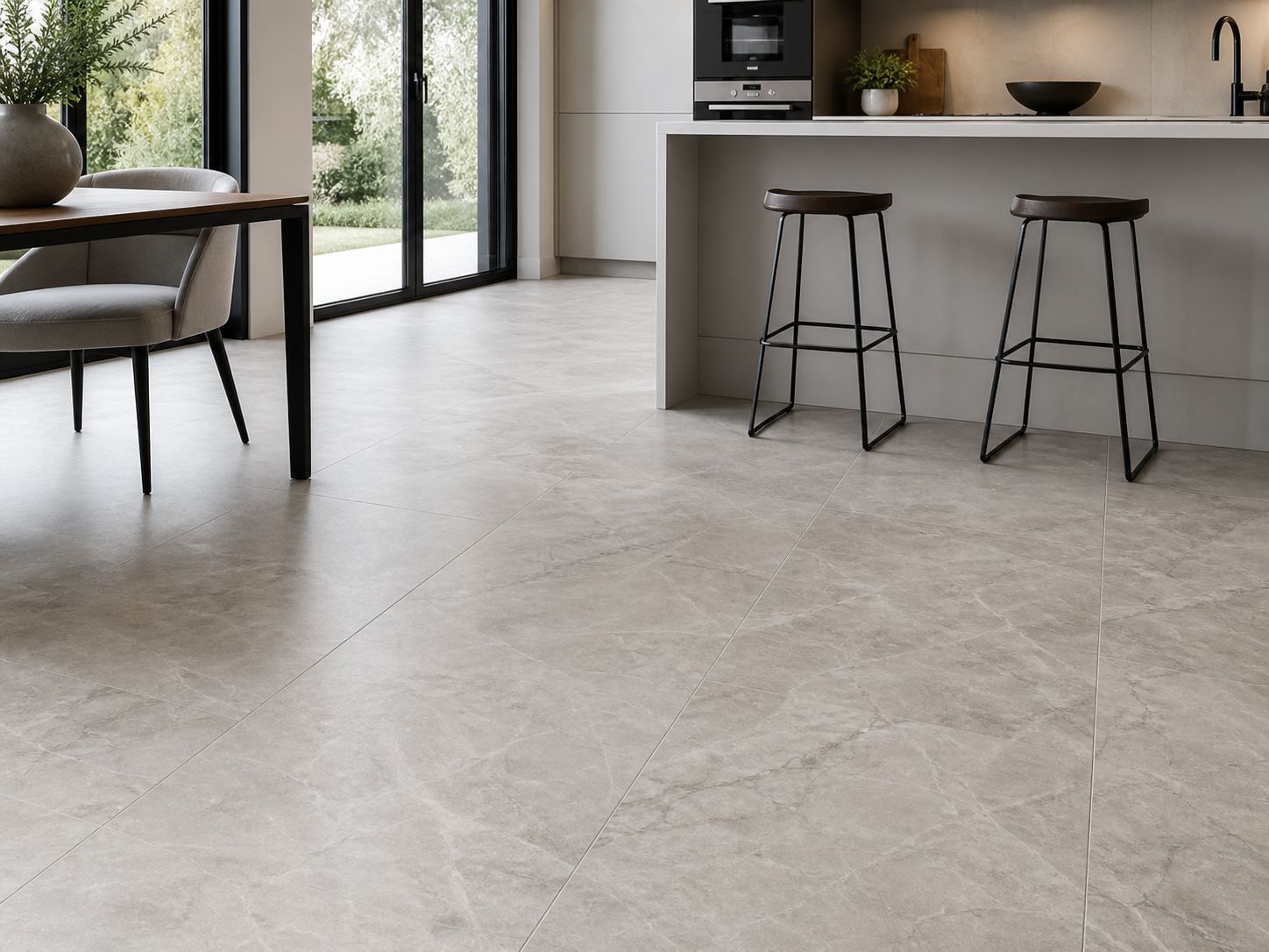 Firmfit Rigid Core Marble Effect Tile Vinyl Flooring LT-2461