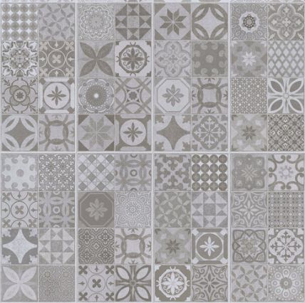 Firmfit Dark Encaustic Pattern Tile Vinyl Flooring CAH-4077