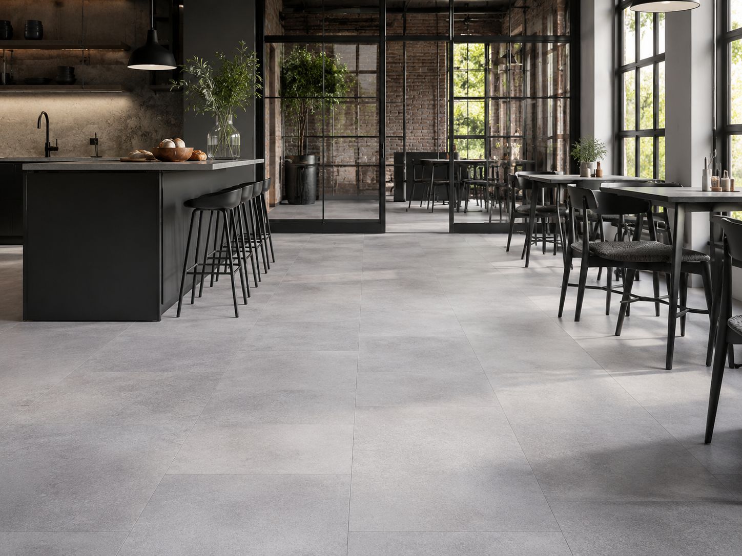 BerryAlloc Fuji Light Grey Concrete Zenn 55 Vinyl Tile Flooring