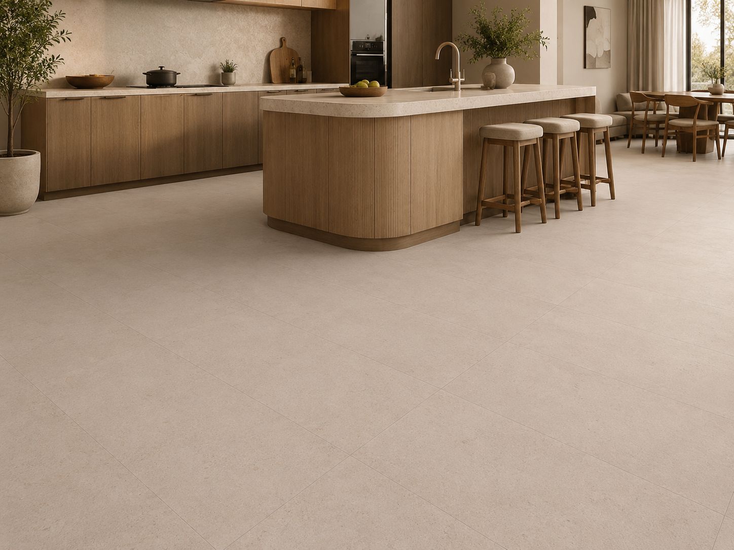 BerryAlloc Delhi Warm Beige Stone Zenn 55 Vinyl Tile Flooring